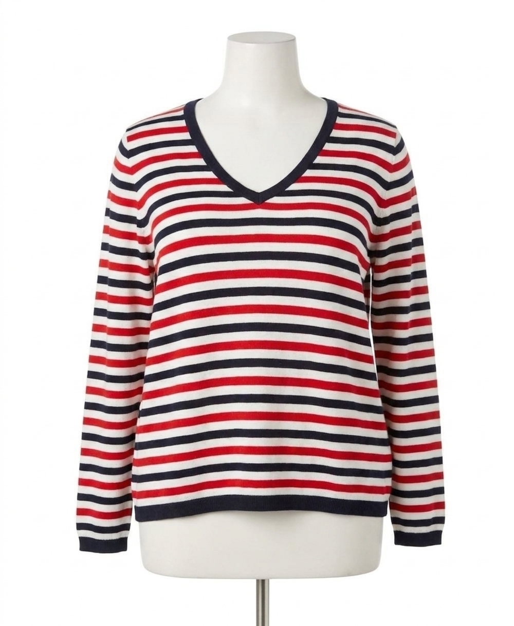 NEW TOMMY HILFIGER women's ivy sweater in red/wht/navy